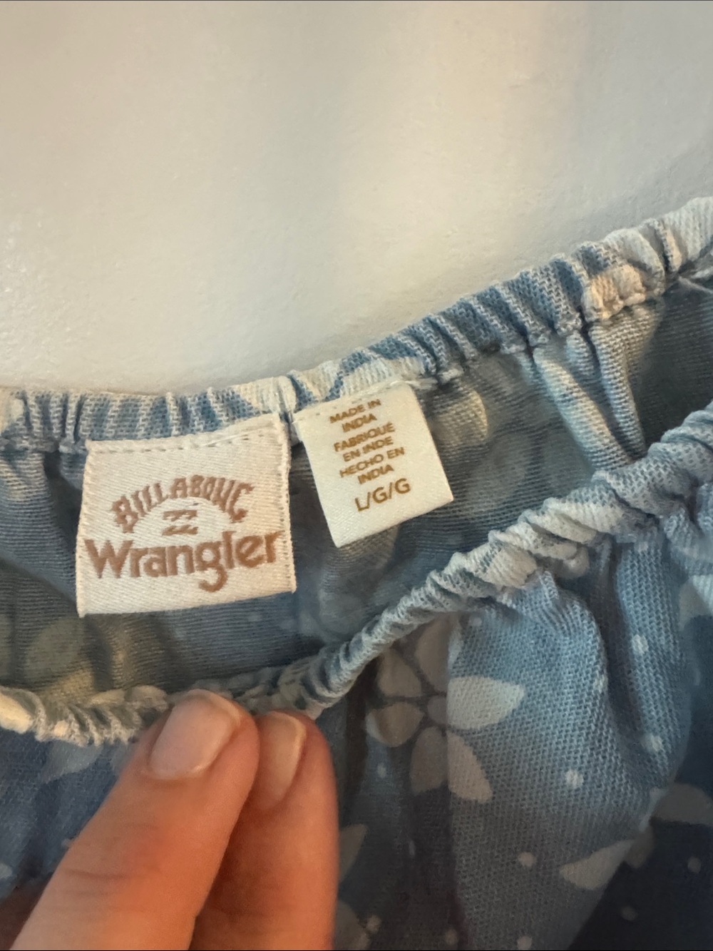 Billabong Wrangler Light Blue Floral Tie-Shoulder Crop Top - Picture 2 of 7
